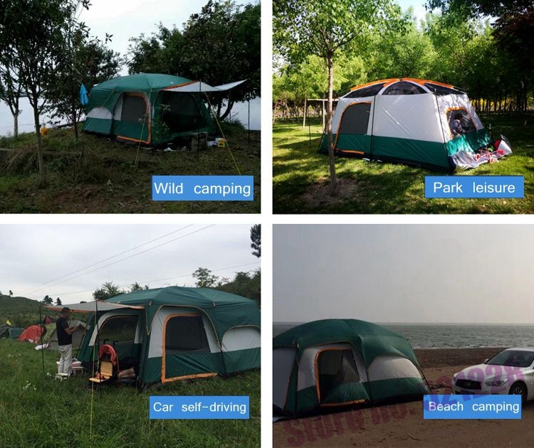 Cheap Goat Tents August 5 6 8 Person 2 Layer 1 Living Room 2 Bed Room Family Party Self Driving Relief Waterproof Anti Wind Outdoor Camping Tent Tents 